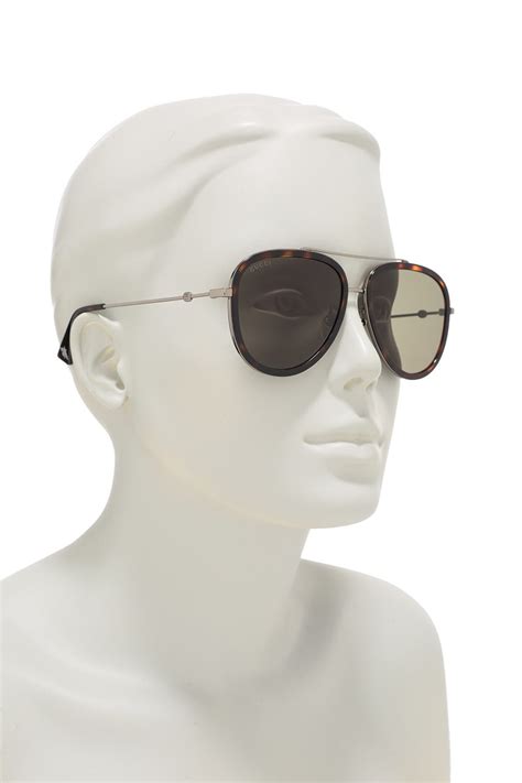 Gucci 57mm Aviator Sunglasses .